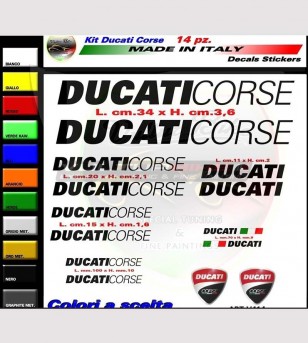 14 autocollants Ducati Corse colorés