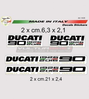 Adesivi 90° Anniversary Ducati taglia media