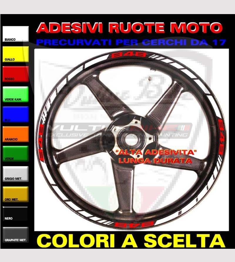 Profils autocollants roues personnalisables de nombreux modèles - Ducati 848/1098/1198/S/R/SP/EVO