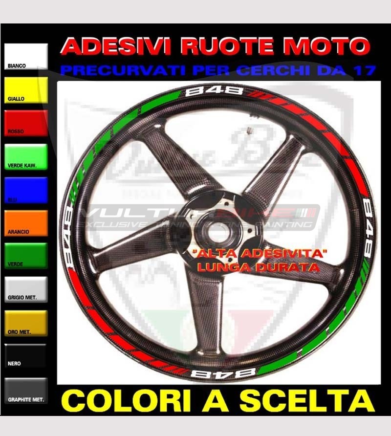 Tricolor Design Rad Aufkleber - Ducati 848/1098/1198/S/R/SP/EVO