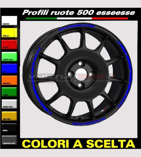 Adhesive profiles for Fiat 500 Esseesse car's wheels