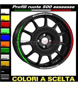 Perfiles adhesivo tricolores para ruedas de automóviles Fiat 500 esseesse