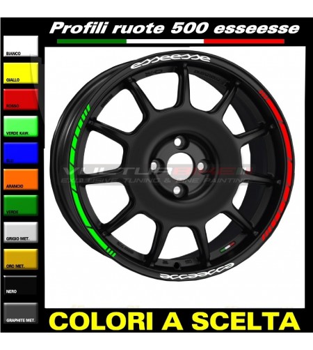 Profils adhésifs tricolores pour roues de voiture Fiat 500 esseesse