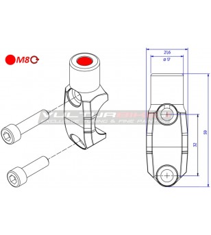 Brembo pump stand - right M8 thread mirror hole