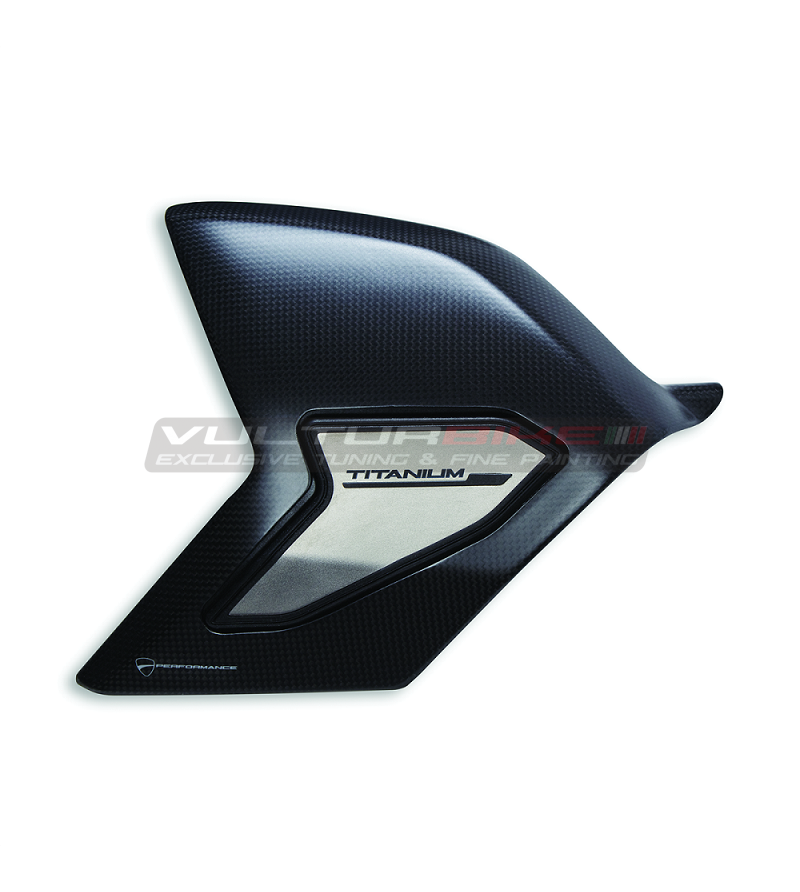 Carbon and titanium swingarm cover - Ducati Panigale V4