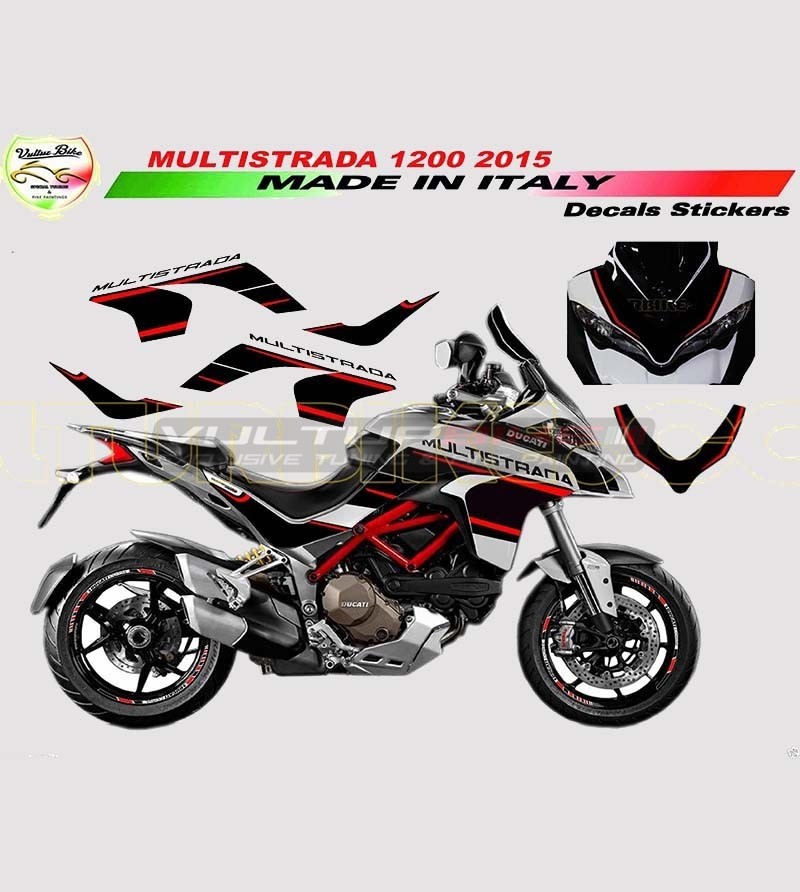Stickers' kit brand new design r/b - Ducati Multistrada 1200 2015/17