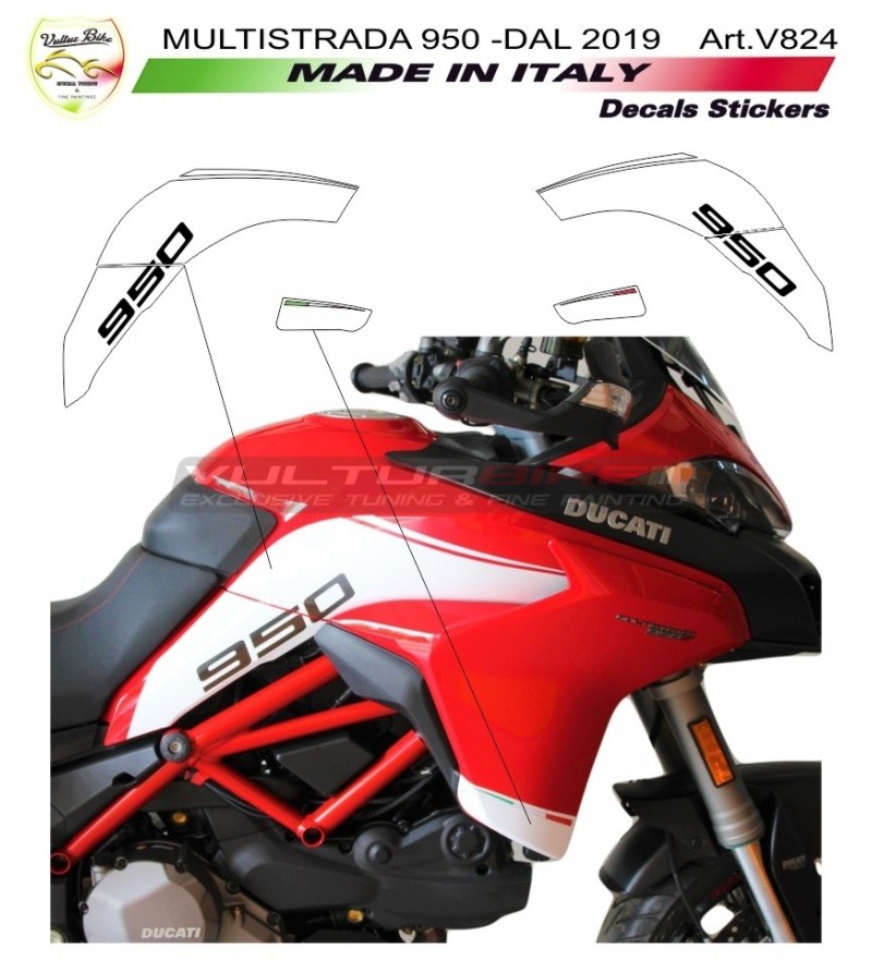Autocollants pour les côtés latéraux - Ducati Multistrada 950 (à partir de 2019)