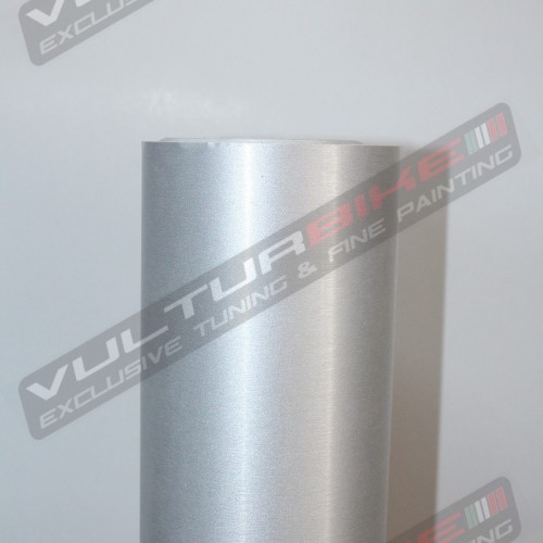 Adhesive wrapping film brushed matt aluminum 