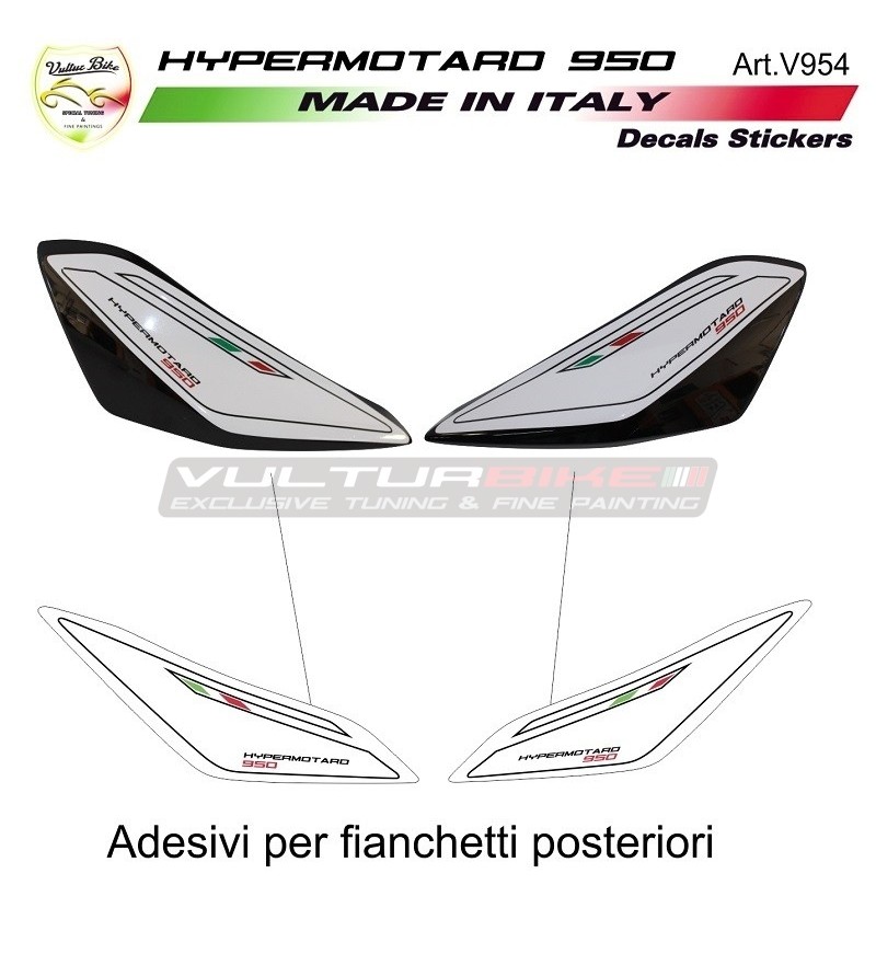 Pegatinas paneles laterales traseros diseño personalizado 2019 - Ducati Hypermotard 950
