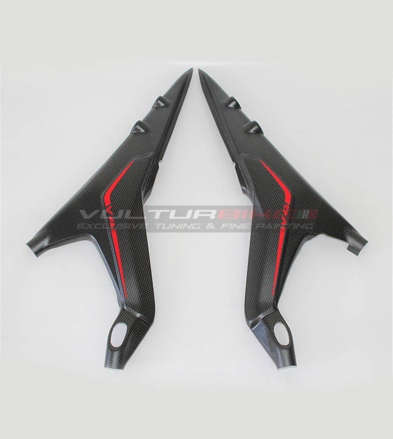 Carbon under-seat frame protections custom design - Ducati Panigale V4 / V4S / V4R