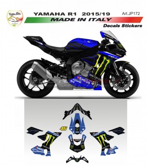 Complete stickers' kit replica MOTO GP Monster - Yamaha R1 15/19