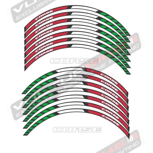 Tricolor Wheels Racing Sticker - Universal