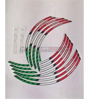 Tricolor Wheels Racing Sticker - Universal