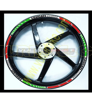 Profili adesivi ruote tricolore italiano Ducati Corse