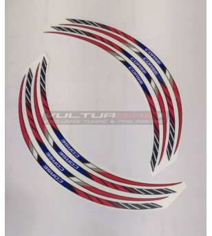 Kit adesivi CORSE rosso blu per ruote Ducati