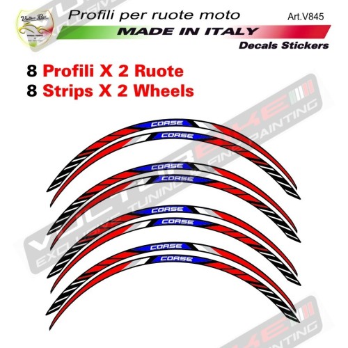 Corse Aufkleber Kit rot blau für Ducati Räder
