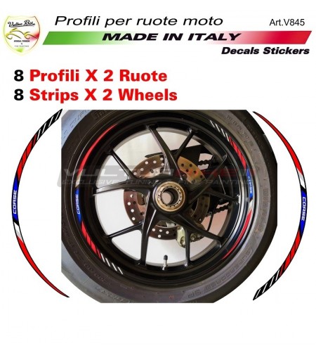 CORSE red blue stickers' kit for wheels