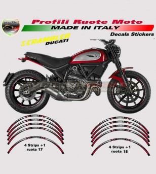 Stickers Profiles Wheels Red - Ducati Scrambler