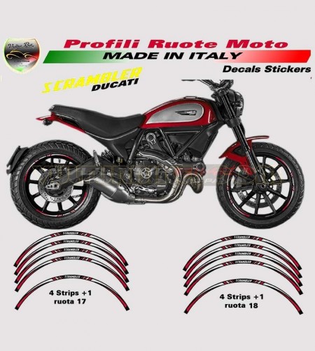 Profils autocollants roue rouge - Ducati Scrambler