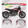Perfiles de pegatinas de rueda roja - Ducati Scrambler