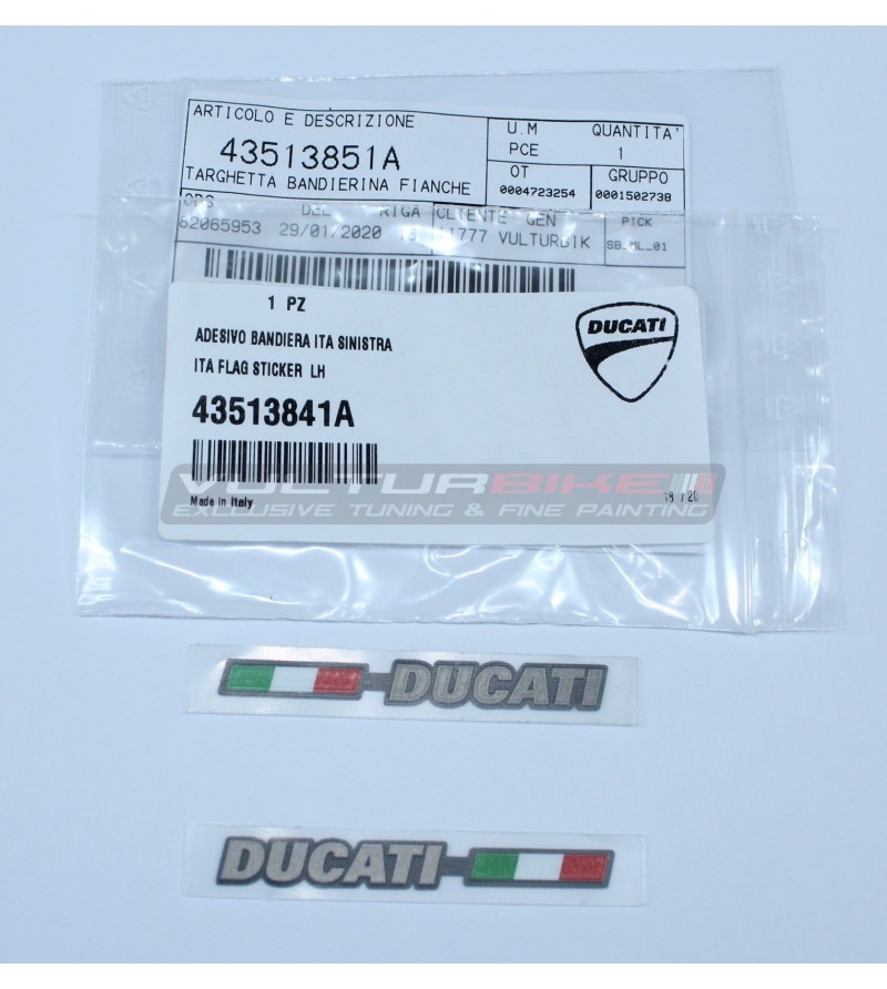 Pair of original stickers, left & right Italian flag - Ducati Multistrada 1200 / 1260