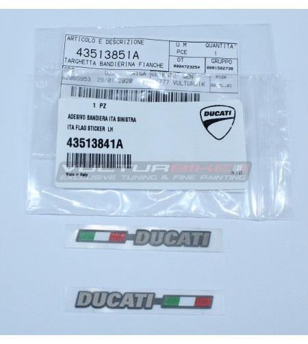 Paar original italienische Flagge Aufkleber links und rechts - Ducati Multistrada 1200/1260 