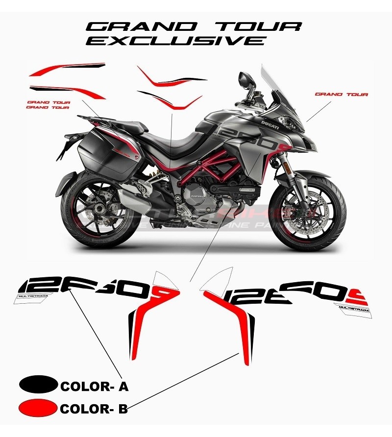 Kit de pegatinas de diseño exclusivo grand tour personalizado - Ducati Multistrada 1260 S
