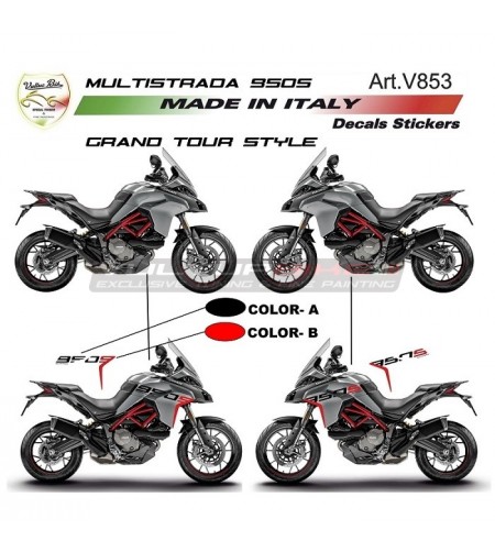 Grand Tour Design stickers for sides - Ducati Multistrada 950 S from 2019