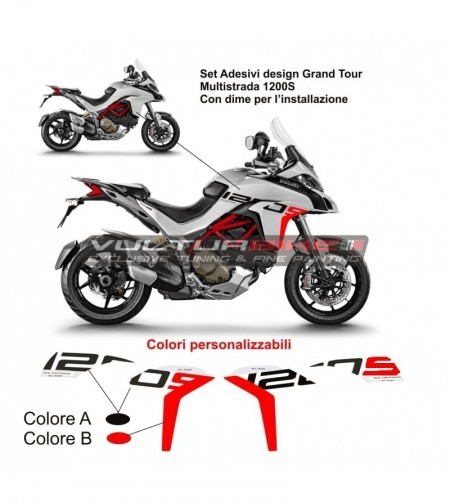 Adesivi design Grand Tour per carene laterali - Ducati Multistrada 1200S 15/18