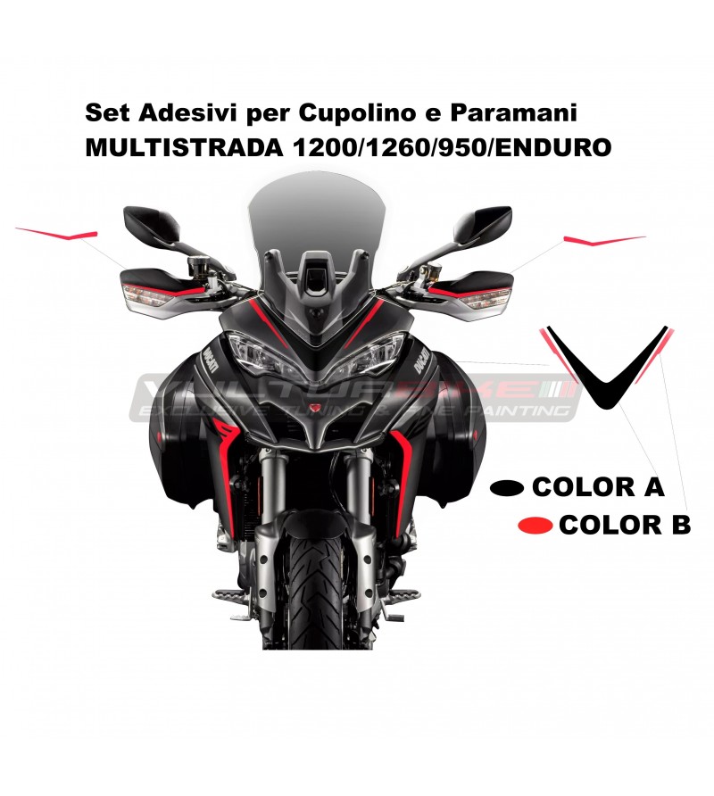 Autocollants et protège-mains Grand Tour Design bulle - Ducati Multistrada 950 / 1200 / 1260 / ENDURO / V2