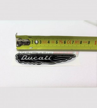 Three 3D resinated stickers Ducati's old scrambler logo