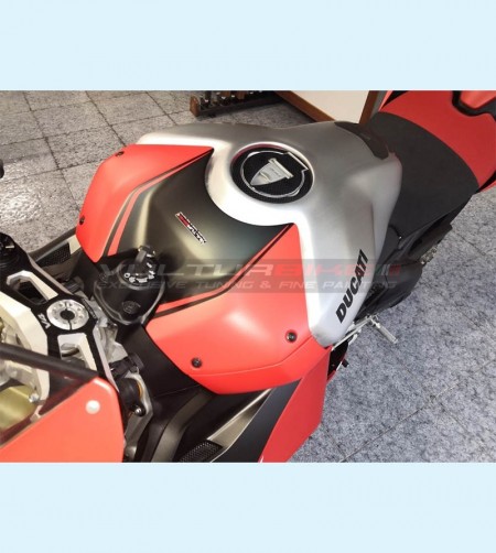 Cubierta de depósito alargada pintada con efecto aluminio cepillado - Ducati Panigale V4 / Streetfighter V4 