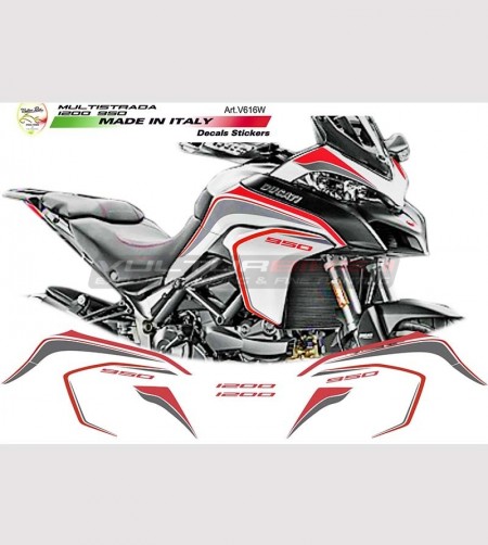Stickers' kit graphite-red for Ducati multistrada 950 - 1200 DVT