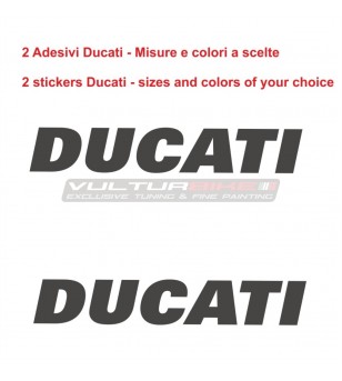 Universal customizable pair of stickers Ducati lettering