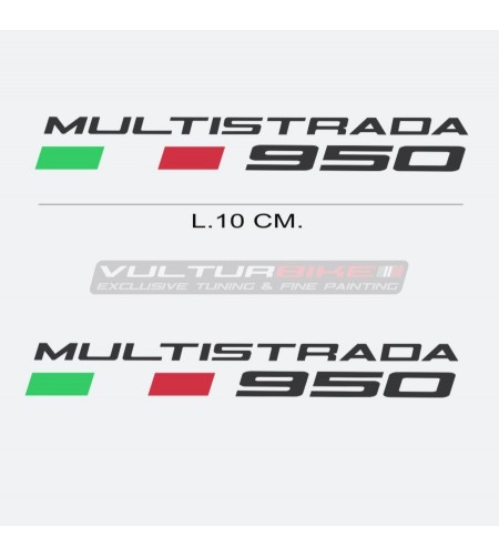 Coppia di adesivi scritta Ducati Multistrada 950