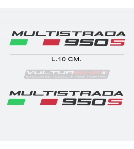 Coppia di adesivi scritta Ducati Multistrada 950S