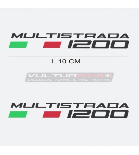 Coppia di adesivi scritta Ducati Multistrada 1200