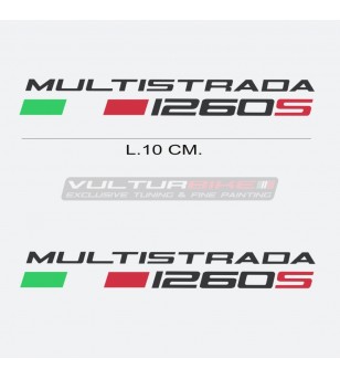Paire d’autocollants écrite Ducati Multistrada 1260s