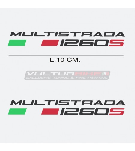 Paire d’autocollants écrite Ducati Multistrada 1260s