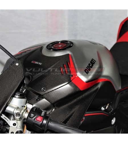 Gebürsteter Aluminiumeffekt Carbon Tankdeckel - Ducati Panigale V4 streetfighter V4 