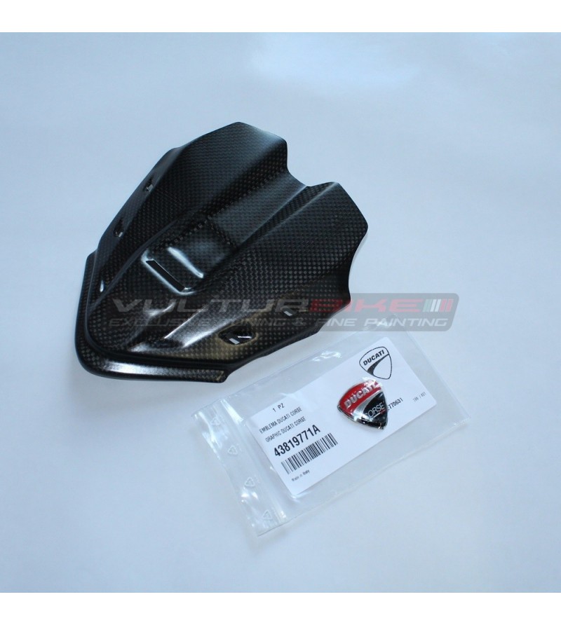 Carbon instrument cover with shield sticker - Ducati Panigale V4 / V4S