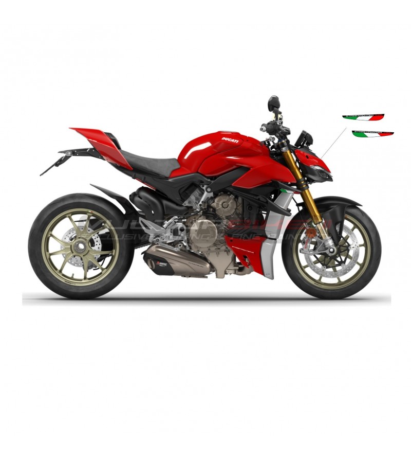 Italian tricolor flags for fins - Ducati Streetfighter V4S