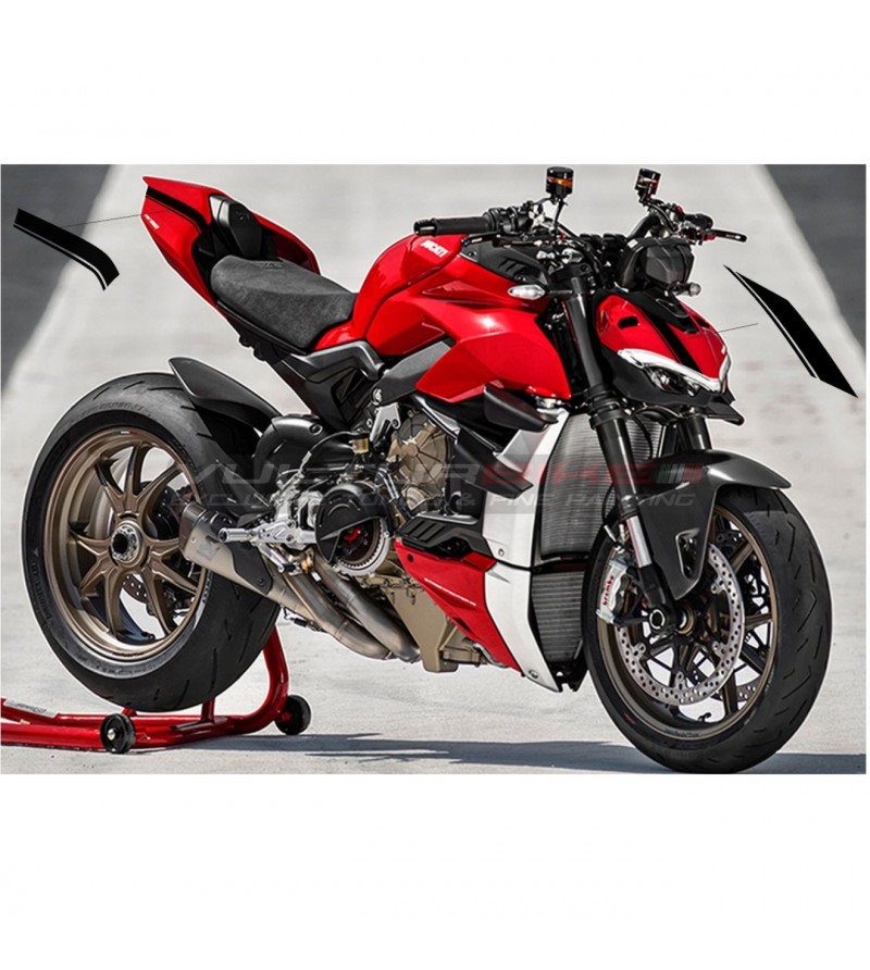 Kit de pegatinas para cola de moto roja - Ducati Panigale / Streetfighter  V4 / V2