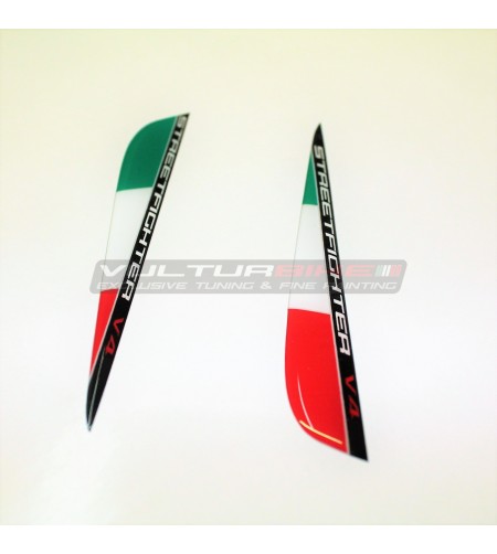 Resinated Italian tricolor flags for wings - Ducati Streetfighter V4 
