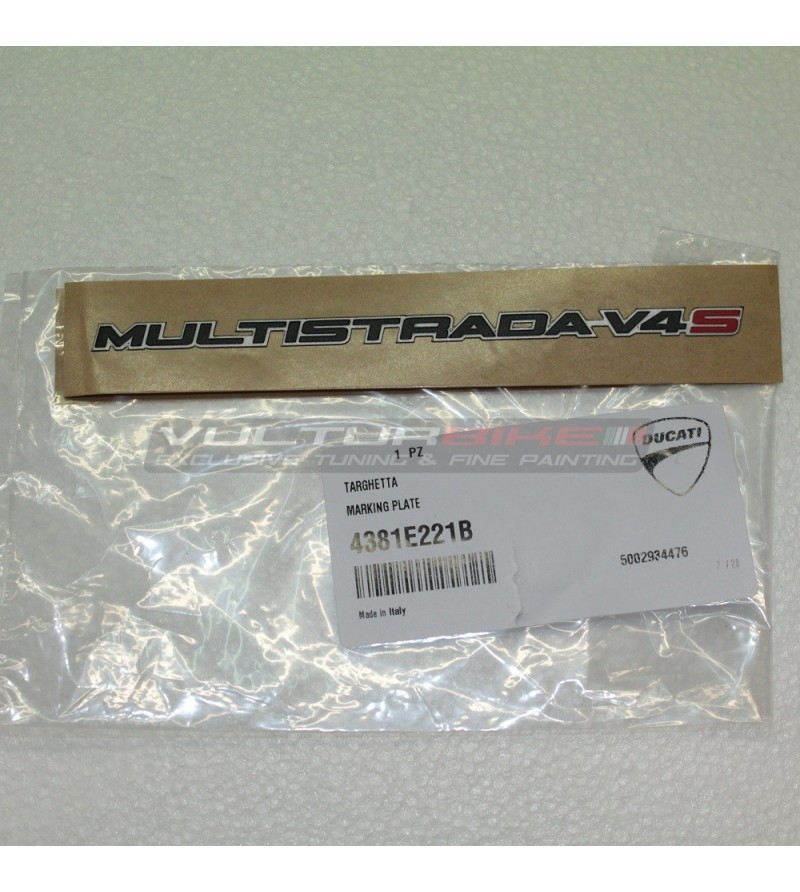 Etiqueta original de Ducati Multistrada V4S