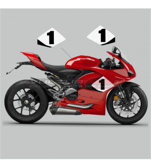 Side fairings stickers with custom number - Ducati Panigale V2 2020 / 2021