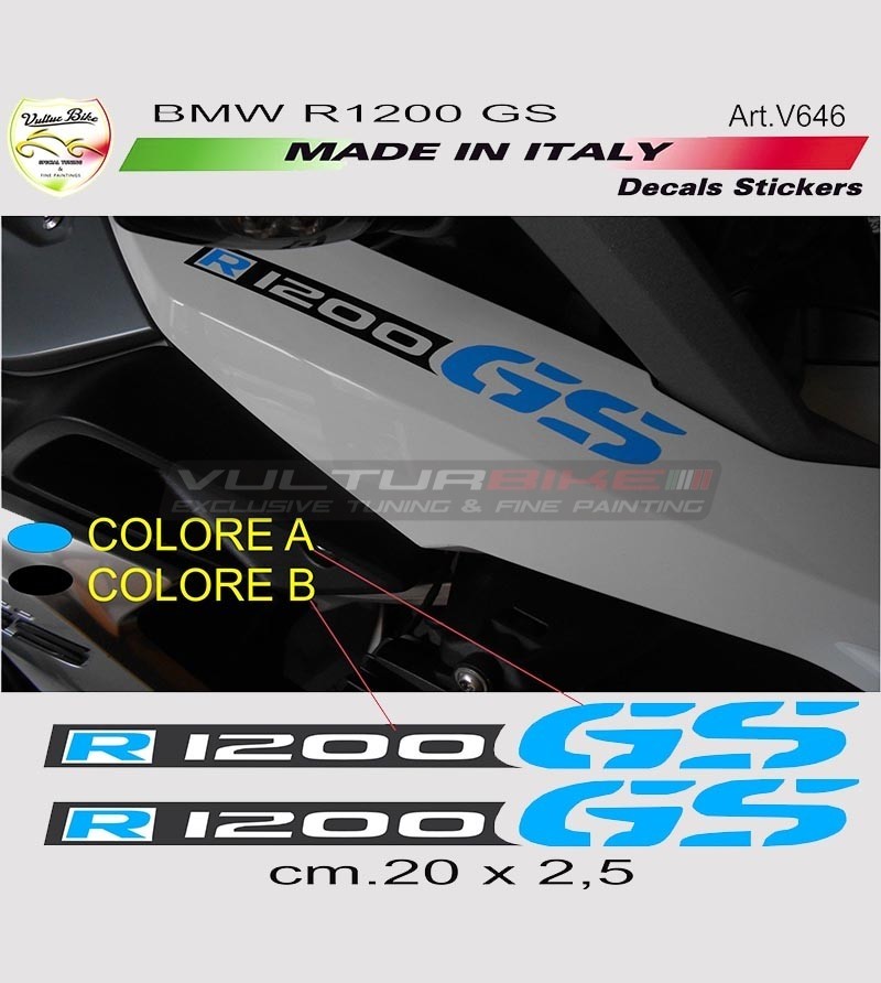 SET de 2 pegatinas personalizables para motos BMW R1200 GS