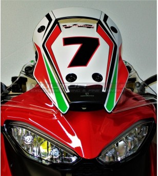 Carbon plexiglass sticker number of your choice - Ducati Multistrada V4