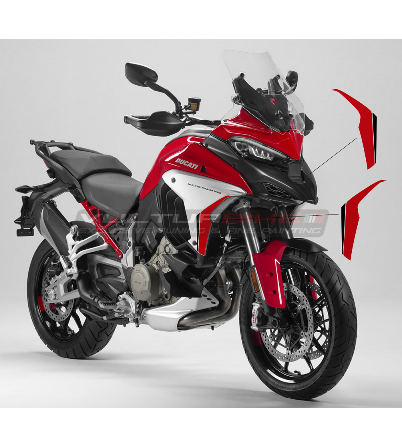 Adesivi rosso neri per fianchetti moto Ducati Multistrada V4"V1203R" 
