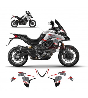 Contrast design sticker kit - Ducati Multistrada 950 white / volcan grey